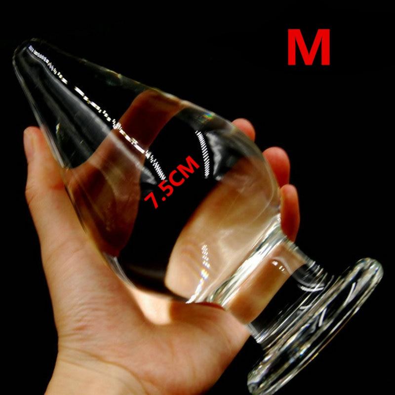 16 cm großer klarer Kristallglas-Buttplug Vaginalkugeln Erwachsene Masturbation Riesiges Analsexspielzeug für Frauen Männer Homosexuell