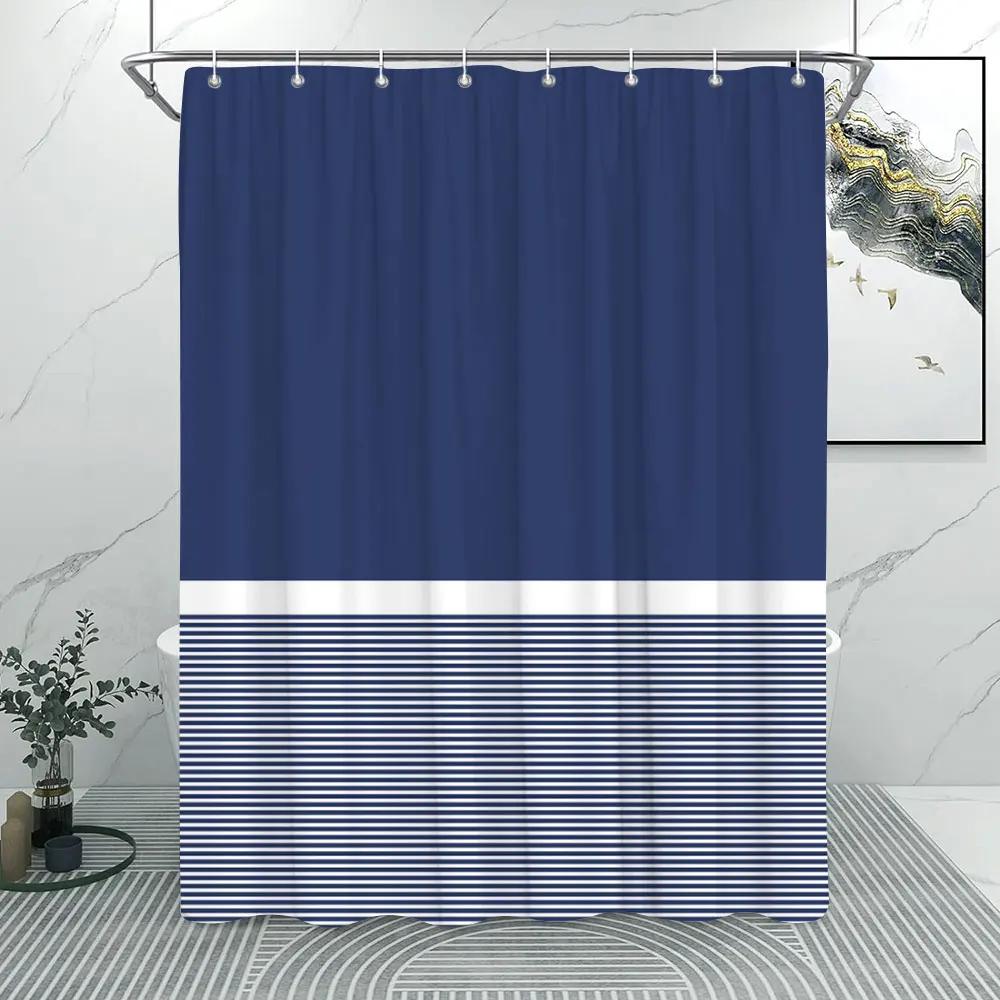 

Solid Colours and Lines Modern Minimalist Shower Curtain Colourful Geometric Polyester Fabric Home Shower Curtain Bathroom Decor 90x180cm