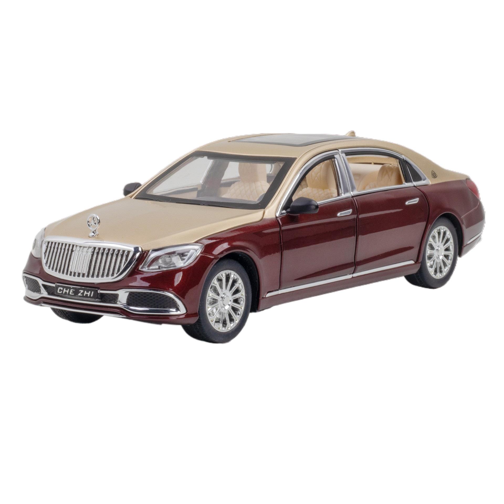 

1/24 Mercedes Benz Maybach GLS600 Alloy Model Cars Diecast Toy Car Simulation Sound & Light Vehicle Toys Model Gifts for Kids коричневий