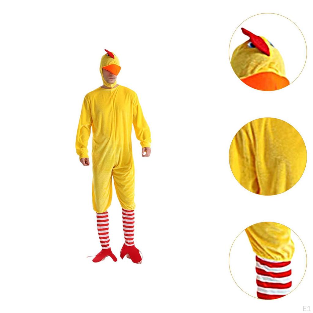 Adult Chicken Costume Adorable Soft Jumpsuit for Holiday Themed Parties