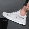 Real Leather Sports Shoes for Men Summer Mesh Breathable White Shoes Men's Versatile Thick Soled Dad Shoes