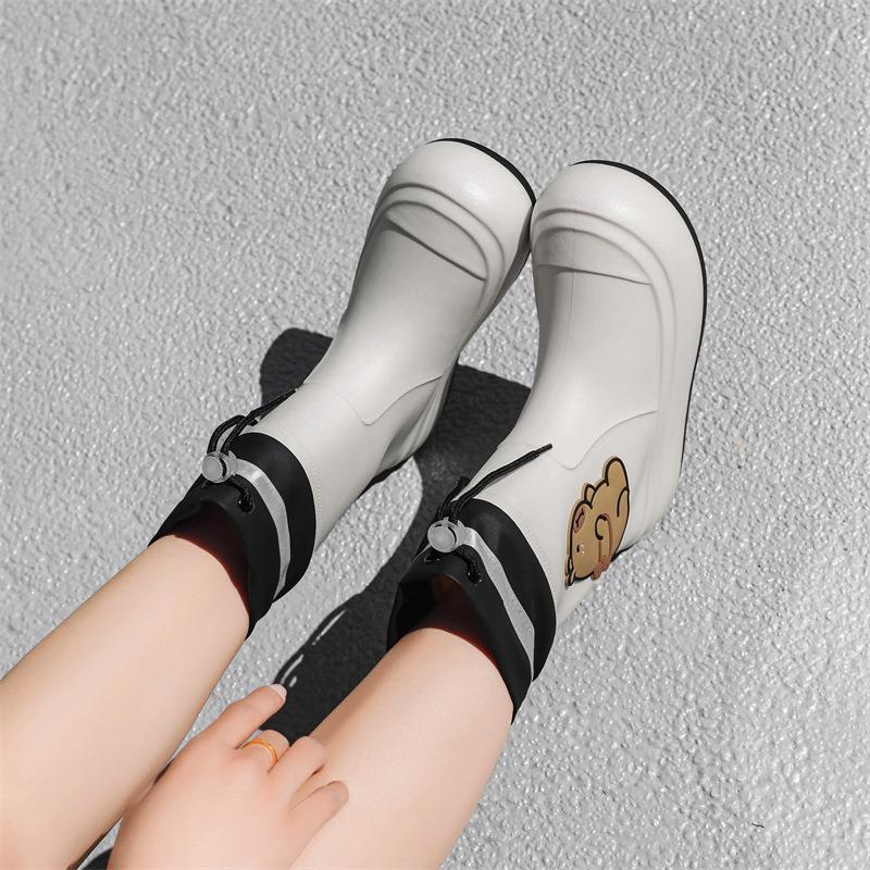 Rain shoes new water boots children's non-slip rain boots women's waterproof velvet water shoes short non-slip water boots women