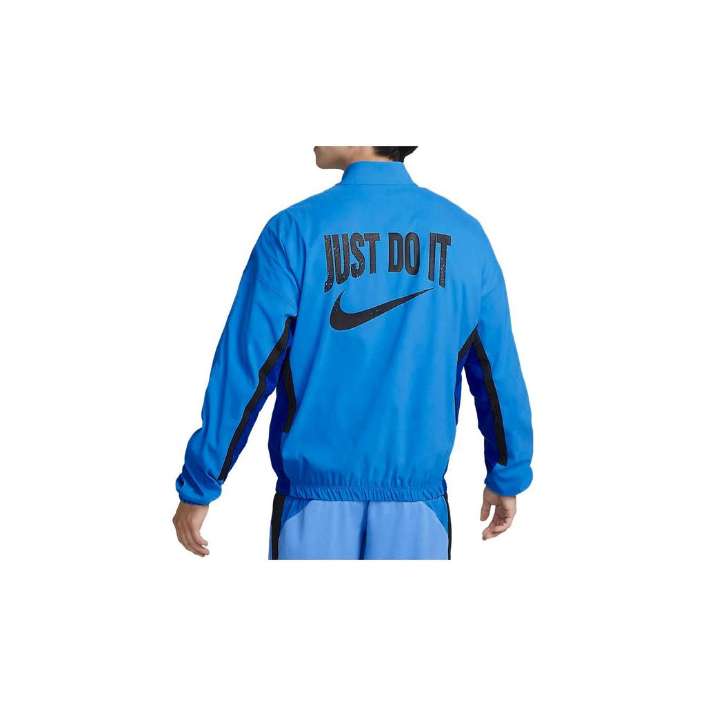 Nike DNA Letter Logo Print Retro Sports Stand Collar Jacket Men Jacket Blue DV9443-435
