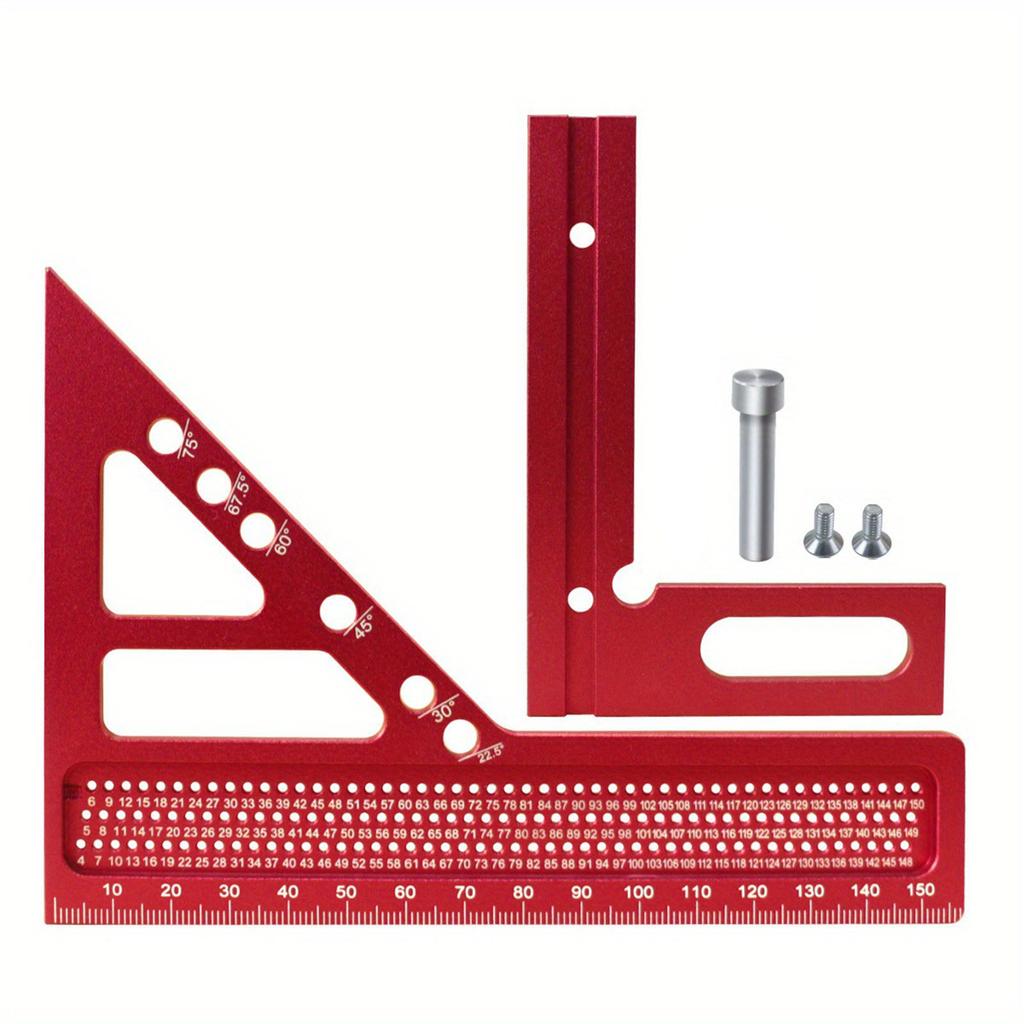3D Multi Angle Measuring Ruler Woodworking Square Protractor Triangle Layout Measuring Tool 22.5-75 Degree Protractor
