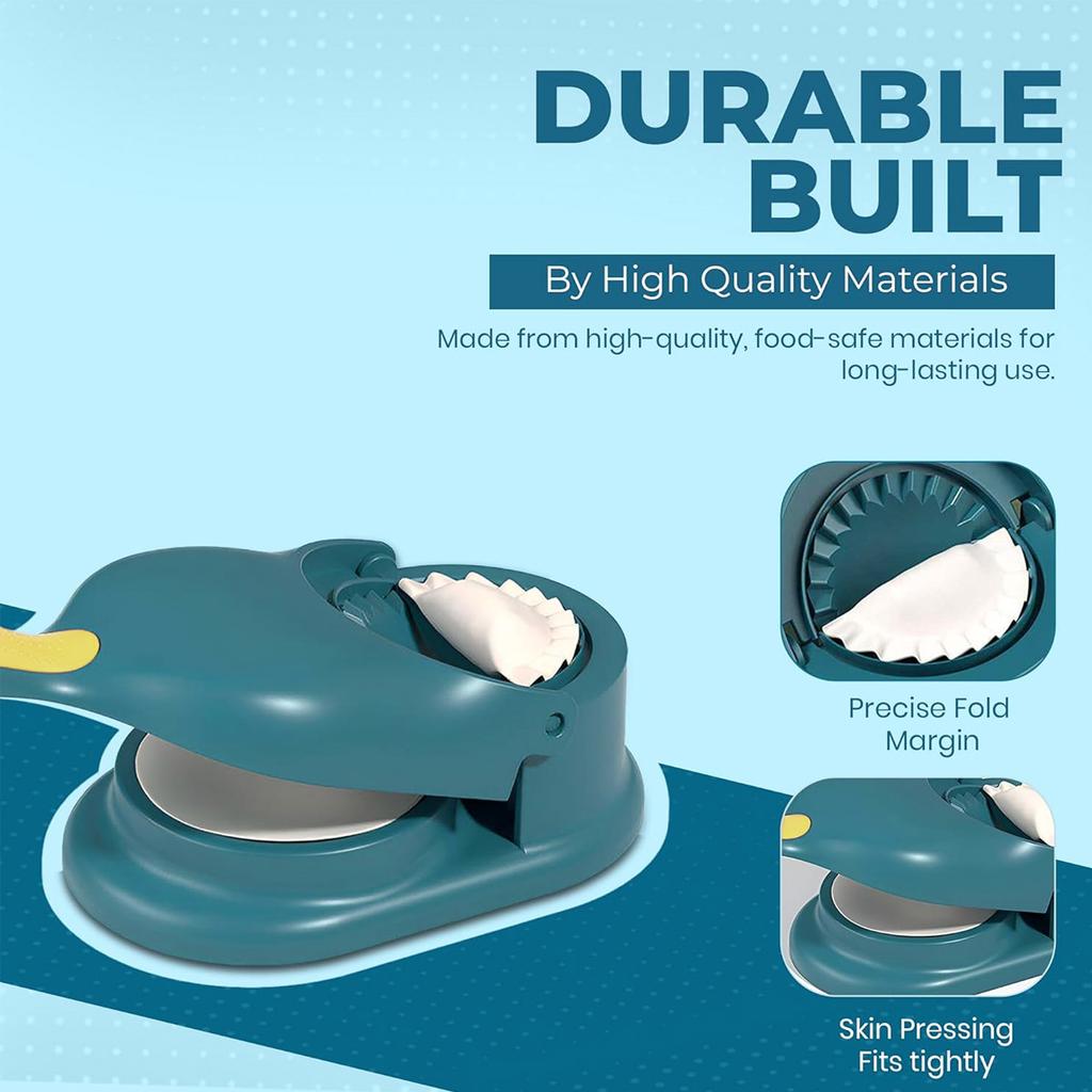 1pc Easy-Turn Dumpling Maker - 2-in-1 Dough Press & Wrapper Mold with Ergonomic Handle, Quick & Precise,Essential Kitchen Gadget for Perfect Dumplings