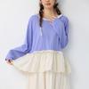 Spring Japanese Literary Lace Collar Knit T-shirt: Loose Embroidered Pure Cotton Layered Top for Women