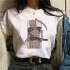 Summer Tshirt Female Tee Skull Cat Print Women Tshirt Punk Dark Grunge Streetwear Ladies Gothic Top Tshirts Harajuku Clothes Y2K
