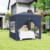 2.5 X 2.5 M Pop-Up Gazebo with Side Walls and Carry Bag, UPF50+ Height-Adjustable Garden Tent, Dark Blue