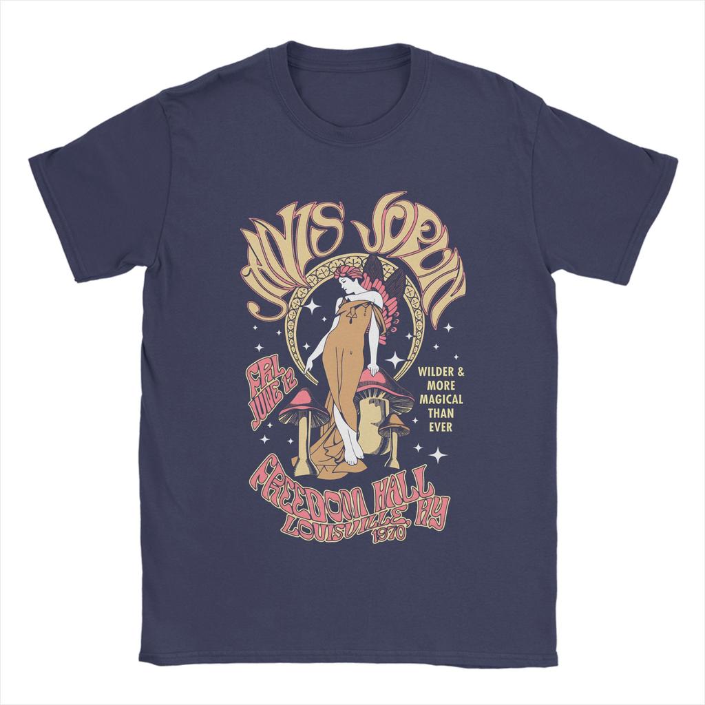 T-shirt Homme Concert Janis Joplin Nouveauté Manches Courtes Col Rond Coton Impression Vêtements