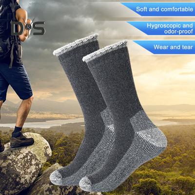 1 paire de chaussettes d'hiver unisexes mi-tubes en laine pour randonnée, sport, lavables en machine, évacuant l'humidité, gardant au chaud, antidérapantes, chaussettes quotidiennes
