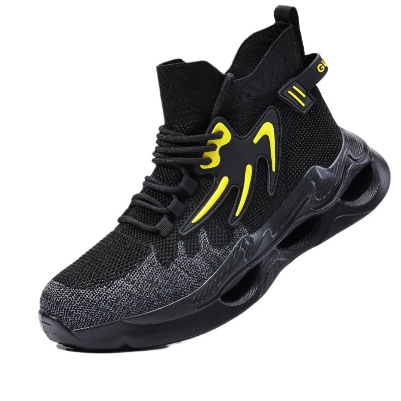 Schuhe Bruchfest Durchstichfest Atmungsaktiv Stahlkappenschuhe High Top Bequem Weiche Sohle Sicherheitsschuhe