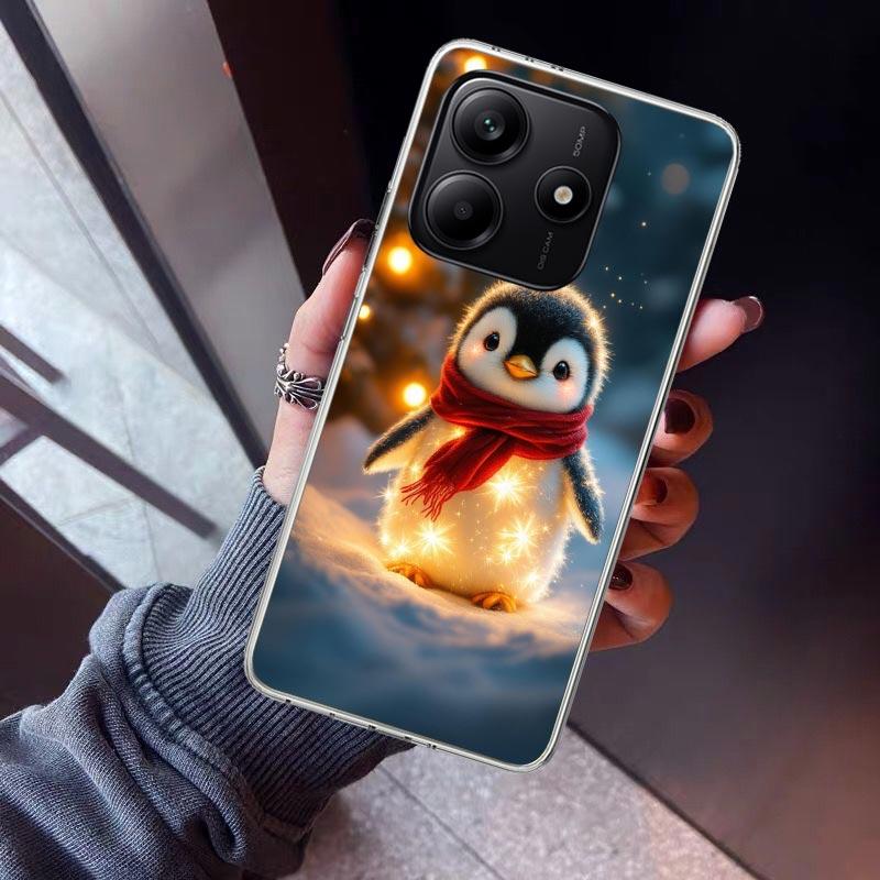 Christmas Penguin Phone Case For Xiaomi Redmi Note 15 14 14S 13 12S 12 Pro Plus 11S 11 10S 10 4G Cover 11E 11T 5G Print Fundas R