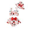 Strawberry Print Tank Top & Skirt Set with Hat for Infants and Toddlers - Cute European & American Style