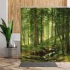 Green Jungle Shower Curtain Summer Forest Tree Bathroom Bath Decoration Home Decor Natural Landscape 3D Living Room Curtains Set