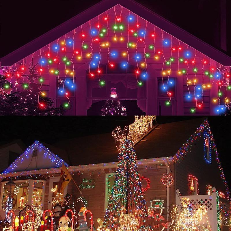Icicle String Lights Led Fairy Lights Christmas Garland For New Year Party Wedding Garden Terrace Christmas Decoration Lamps