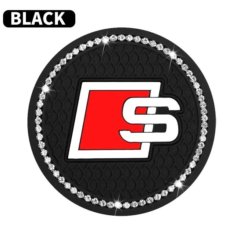 1/2pcs Car Styling Diamond Car Coaster Water Cup Anti-slip Pad Mat for q2 S A4 A5 S3 S5 A3 8p 8v b6 b8 S8 S4 B9 C7 Accessories