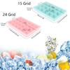 24 Grids Ice Tray Mold Food Grade Silicone Ice Tray with Lid Ice Cube Mold Drinks Whiskey Cocktails Tools Ice Mold Trays Lids