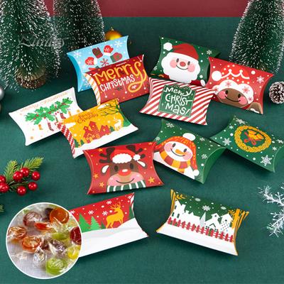 10 Stück Weihnachtskissen-Süßigkeitsschachtel, Weihnachtselement, Familientreffen, Geschenk, süße Geschenkbox