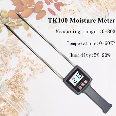 TK100 Portable Moisture Meter Digital Hygrometer Humidity Tester For Grains Chemical Plastic Granule Soap Powder Soil