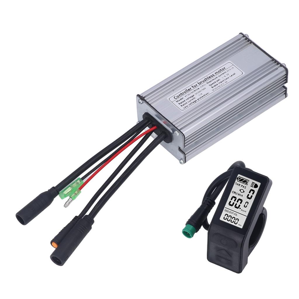 Electric Bike Motor Controller 22A Speed Controller with LCD4 Panel 1 To 2 Cable Fully Waterproof Kit for 500W Gear