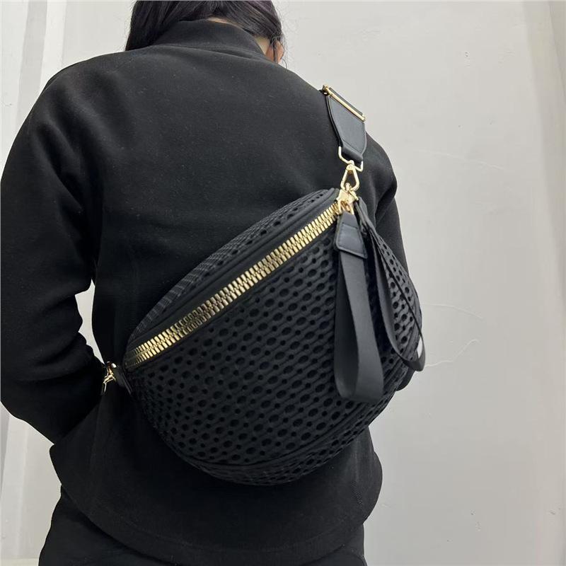 Women'S Mesh Saddle Bag Retro Casual Ultra-Light Portable Versatile Oblique Span Bag