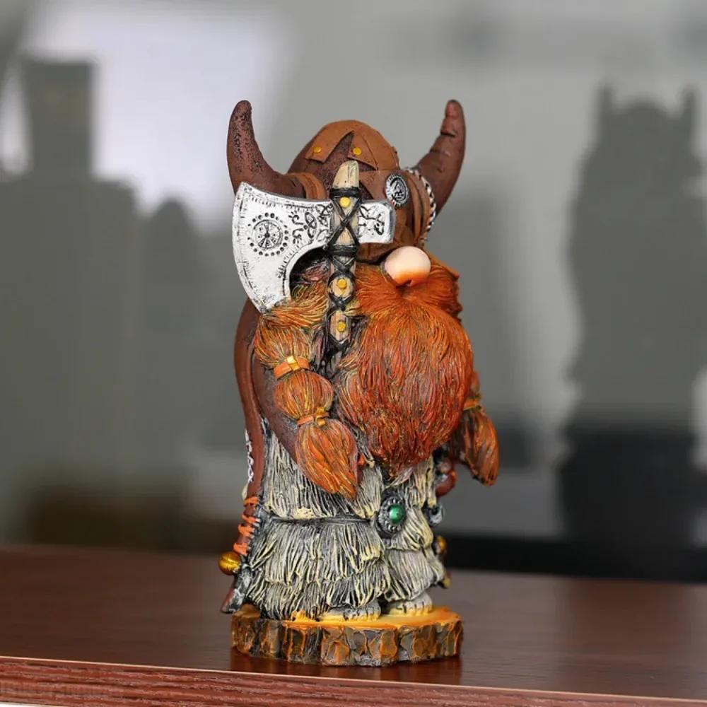 Severské Viking Gnomové Figurky Odolná Viking Válečník Gnom Panenka Ručně Vyráběná Zahradní Pryskyřice Soška Dekor Venkovní Stolní Doplňky