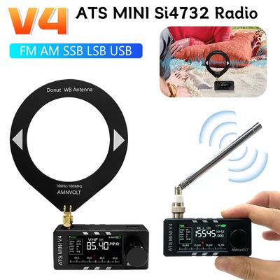AMNVOLT V4 ATS MINI SI4732 All Band DSP Radio FM/AM/SSB/LSB/USB Receiver Built-in Hi-Z Headphone Amplifier Genuine