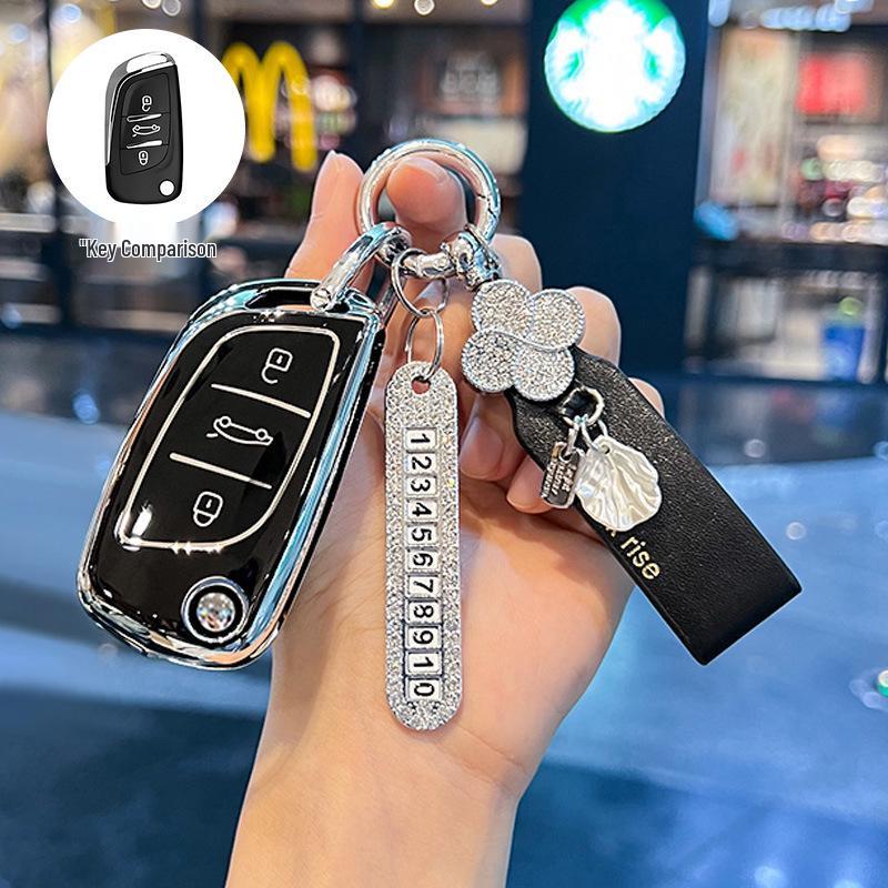 Universal Car Key Cover for Volkswagen, Toyota, Nissan, Honda, Peugeot, Citroen, Buick - Rear Protective Shell Buckle