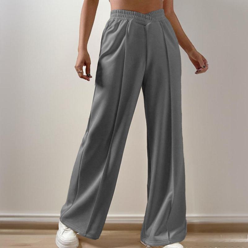 Women's Loose Casual Trousers, Comfortable Home Pants, Solid Color Casual Wide-leg Sports Pants 822