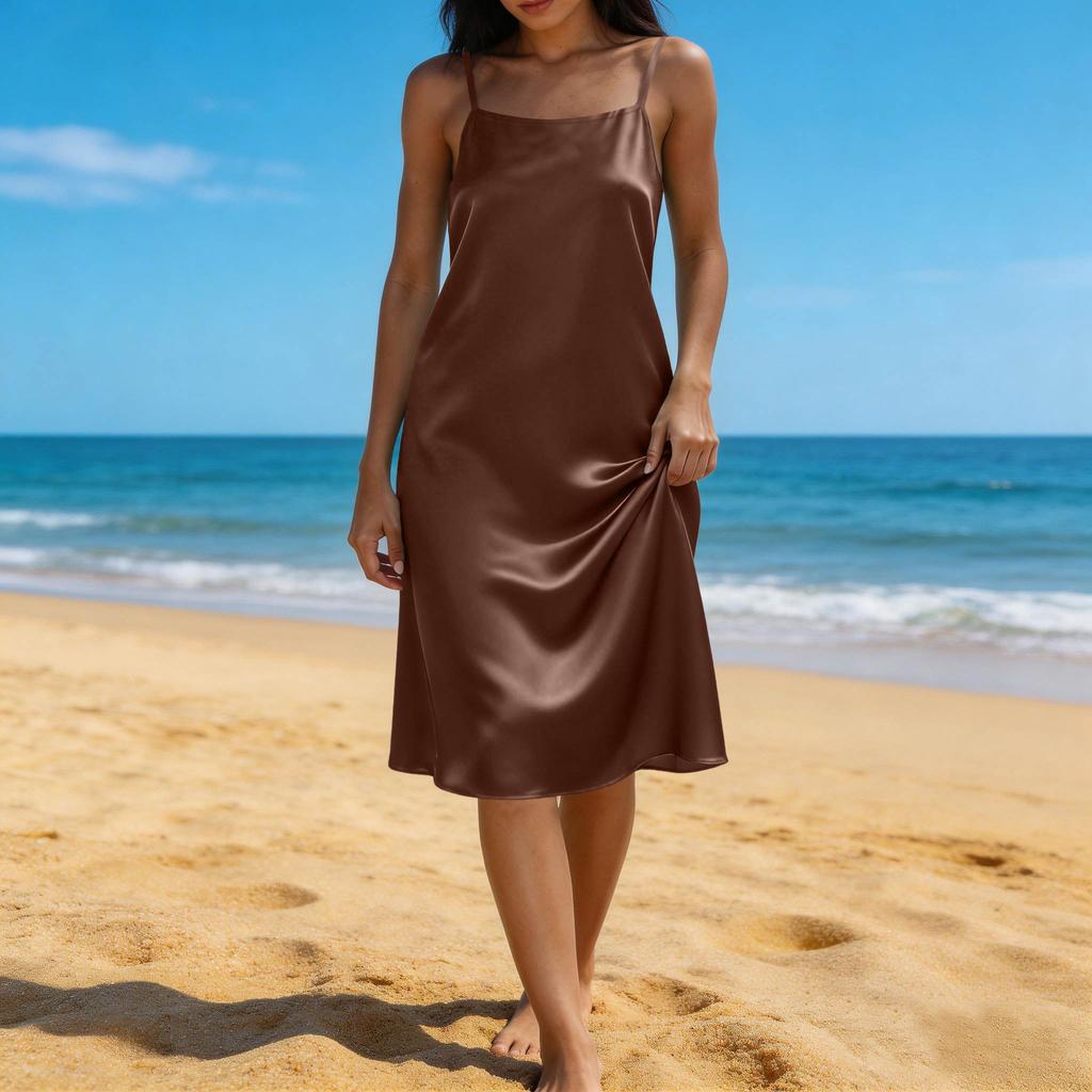 Women's Backless Strapless Dresses, Backless Loungewear Dress, Sleeveless, House Dress, Long Dress With Back Bow