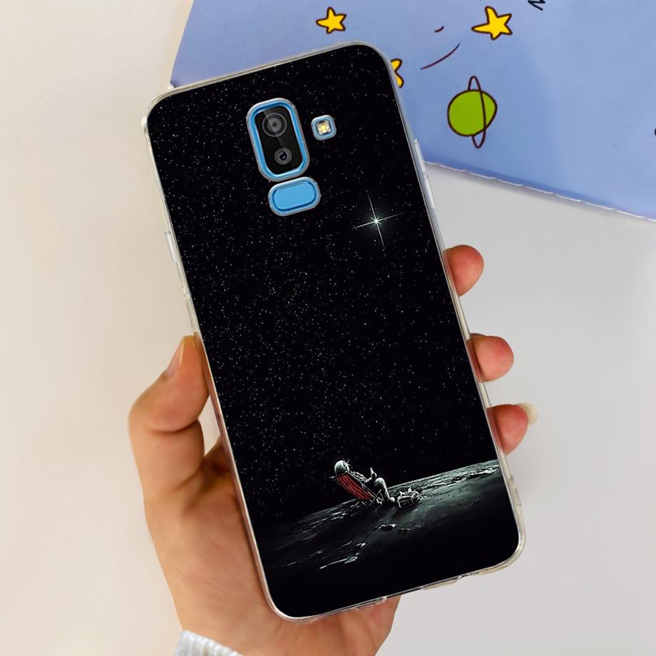 Funda Coque For Samsung Galaxy J8 J810F Cover Case Cartoon Cat Skull Back Shell For Samsung J8 2018 Soft Clear Silicone TPU Capa