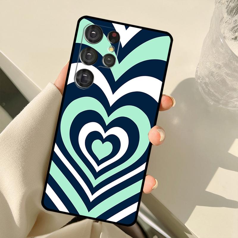 Latte Love Tunnel Brown Heart Case For Samsung Galaxy S22 Ultra S21 S20 S24 S25 Ultra S9 S10 Plus S23 FE S25 FE Back Cover