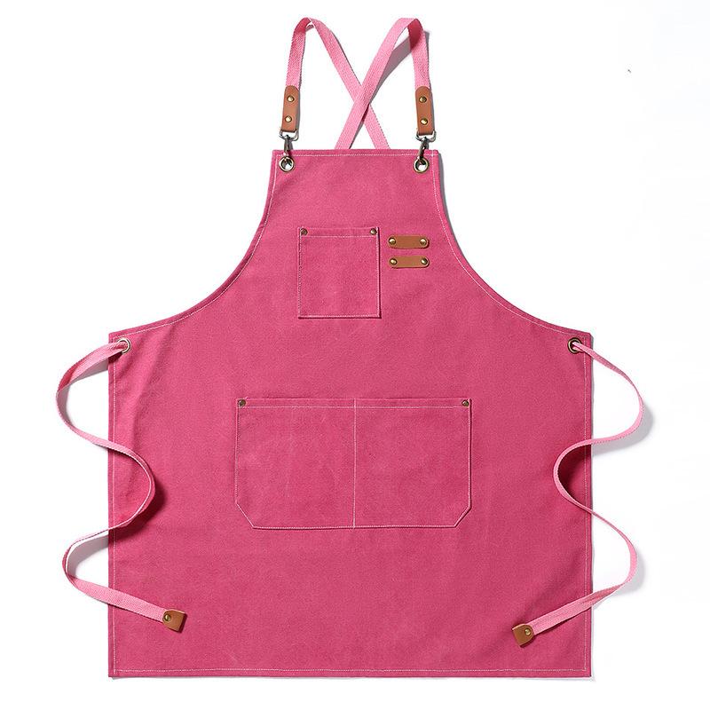 Oil Resistant Canvas Apron All Cotton Household Milk Tea Coffee Shop Kitchen Gardening Work Denim Apron Printing