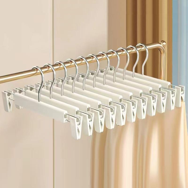 5/10Pcs Clothes Pants Hangers, Space-Saving Skirt Holders, Adjustable Clips, Trouser Hangers, Clothes Coat Garment Jeans Hangers