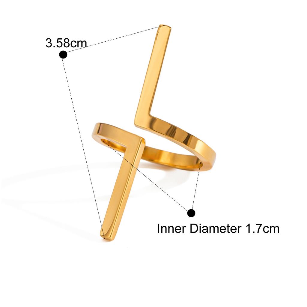 Yori elicate Stainless Steel One-Word Geometric Open Ring High Quality Finger Ring Gift for Women Exquisite Jewelry