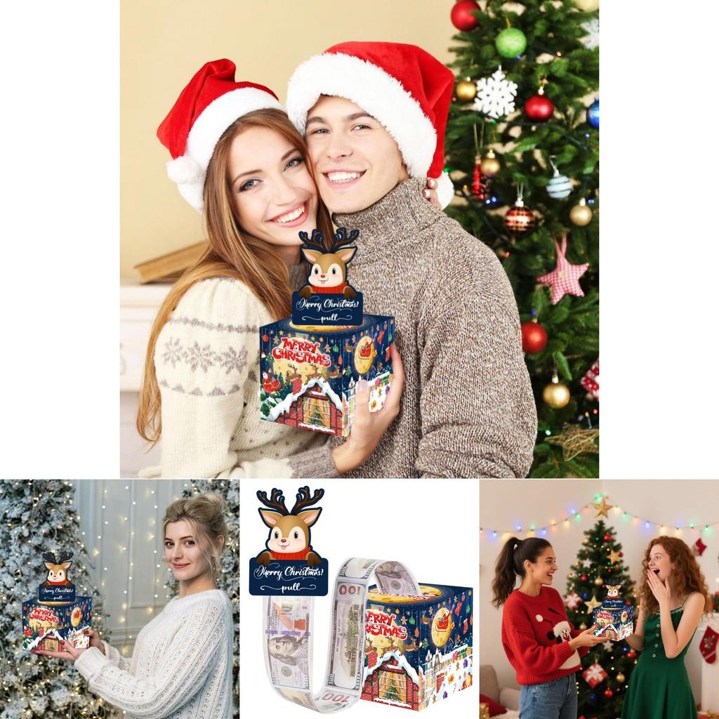 Christmas Santa Claus Gift Box With Deep Blue Color For Holiday Party Decor