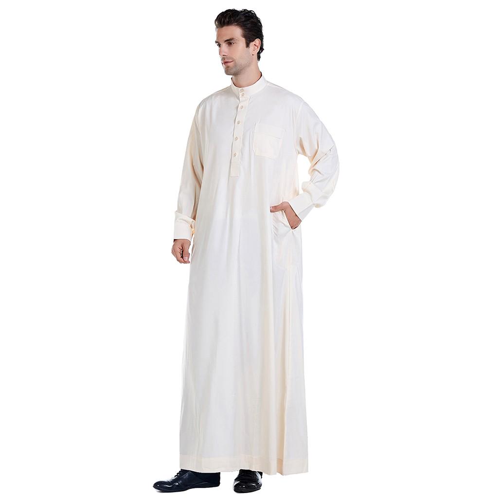 Men's Middle Muslim Fashion Dresses And Long Topcoats Comfortable Blouse
