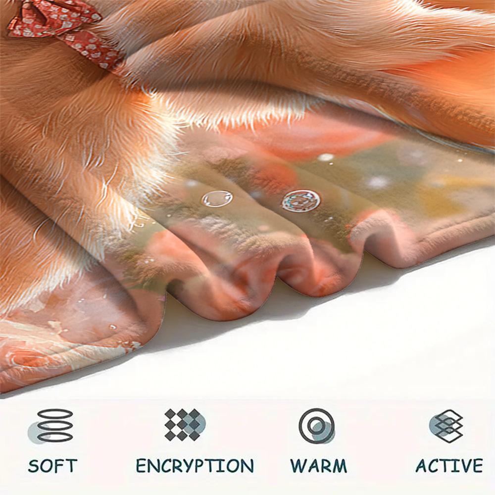 Rabbit Print Flannel Blanket, High quality Comfortable for All Seasons, Home Decor, Warmth and Comfort, Perfect for Christmas Gifts