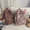 Schoolbag Fashionable Large-capacity Backpack, New Casual Printed Plaid Trendy Handbag, Outdoor Travel Backpack