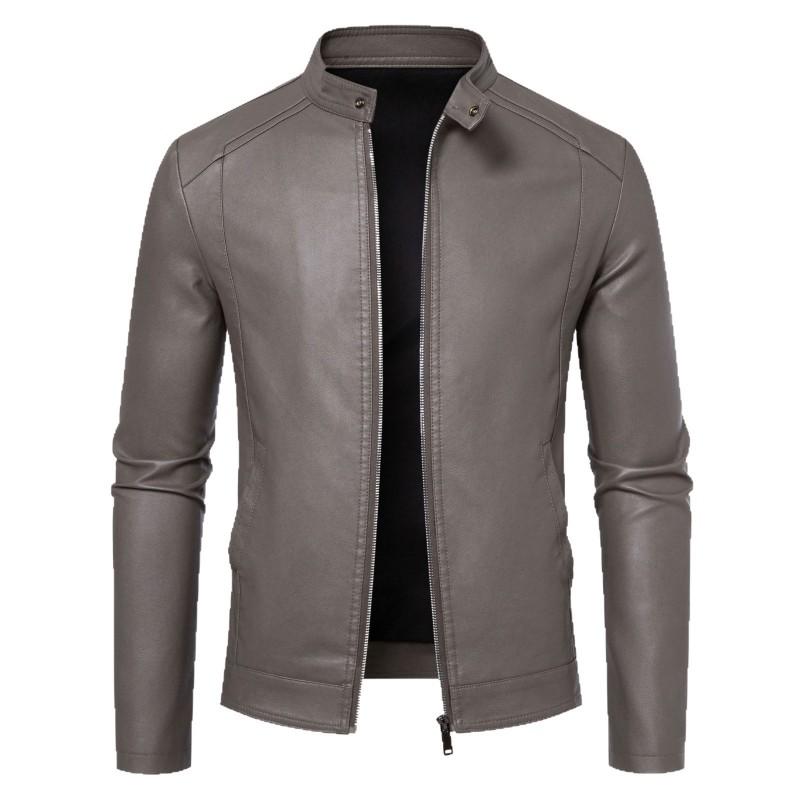Mens Faux Leather Jacket Winter Warm Slim Fit Plus Size Casual Biker Coat
