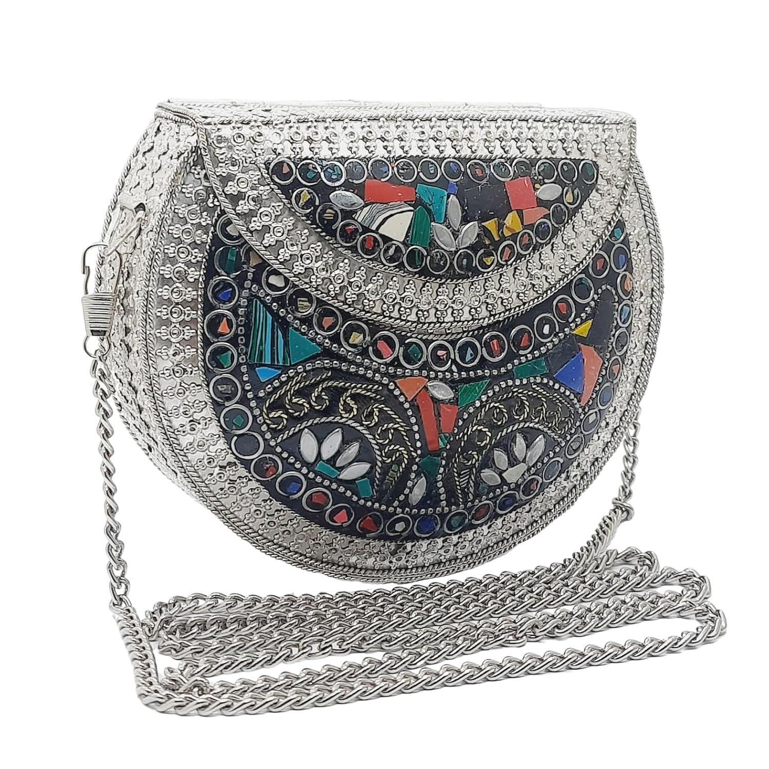 

Металлическая сумка ручной работы маленького размера, кошелек для монет, этническая, свадебная, детская сумка, клатч для вечеринки