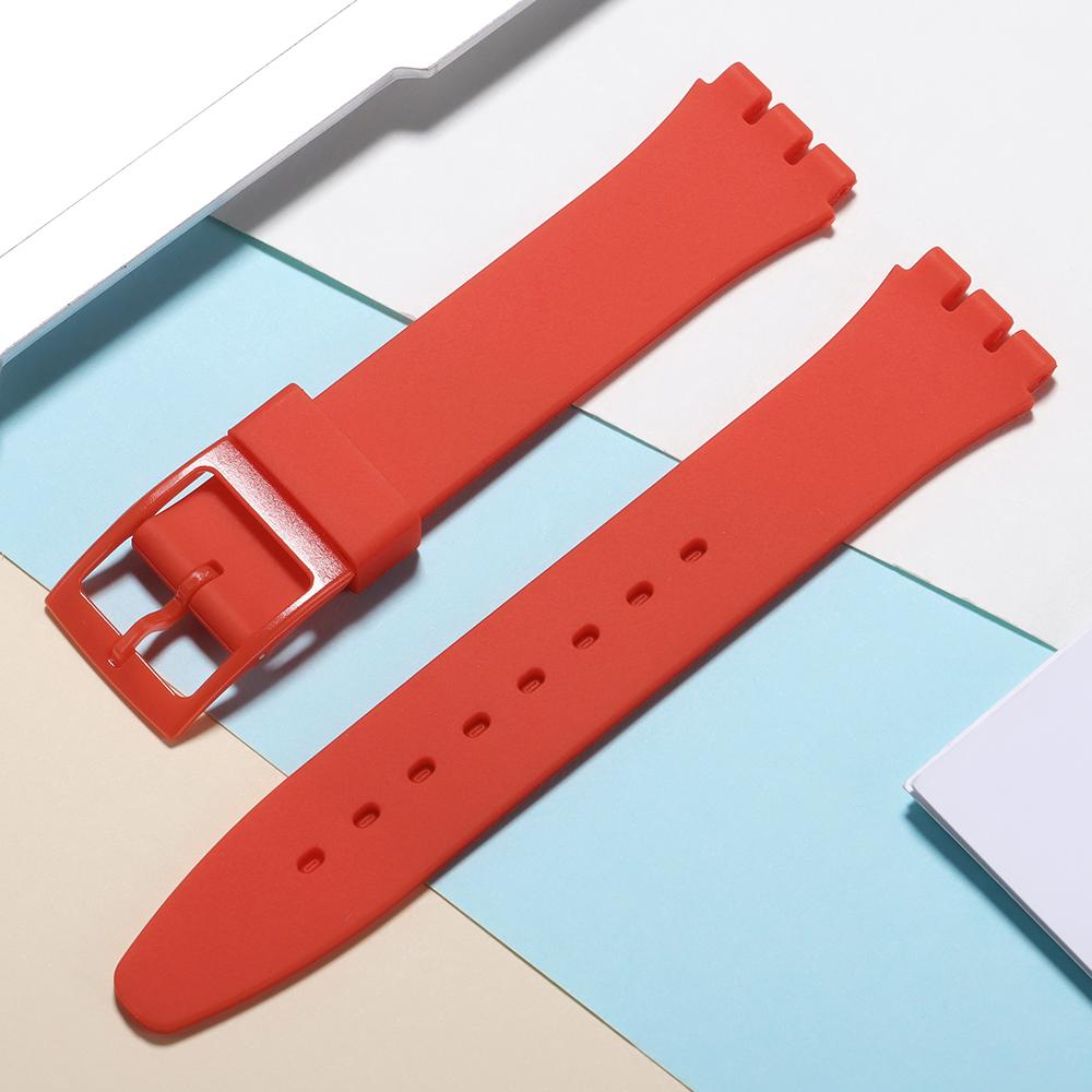 16mm 17mm 19mm 20mm Wasserdichtes Silikon-Uhrenarmband für Swatch Weiches Gummiarmband Buntes Armband Ersatz Uhrenzubehör