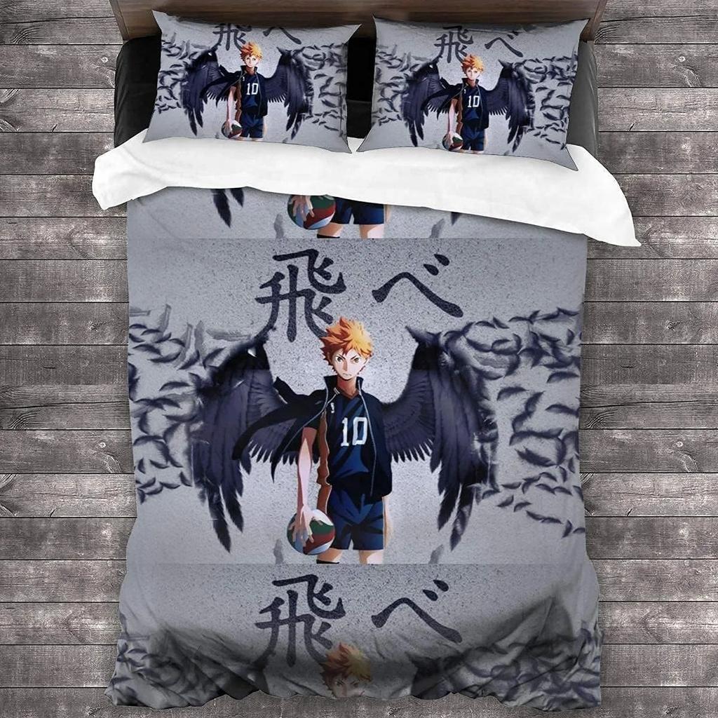 Comforter Haikyuu Children'S Volleyball Bedding Set Boys Girls Bedroom Decoration Single Double Size Kids Gift