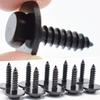 10 Pcs Self Tapping Screws with Integrated Gasket Black Hex Head Self-Tapping Screws with Plastic Retainer Clips Anti-Rust Coating Design for