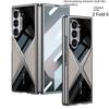 Electroplated Leather Phone Case for Samsung Galaxy Z Fold 6 5 4 3 Fold6 Fold5 Fold4 Fold3 5G Hard Shell Protective Film Cover