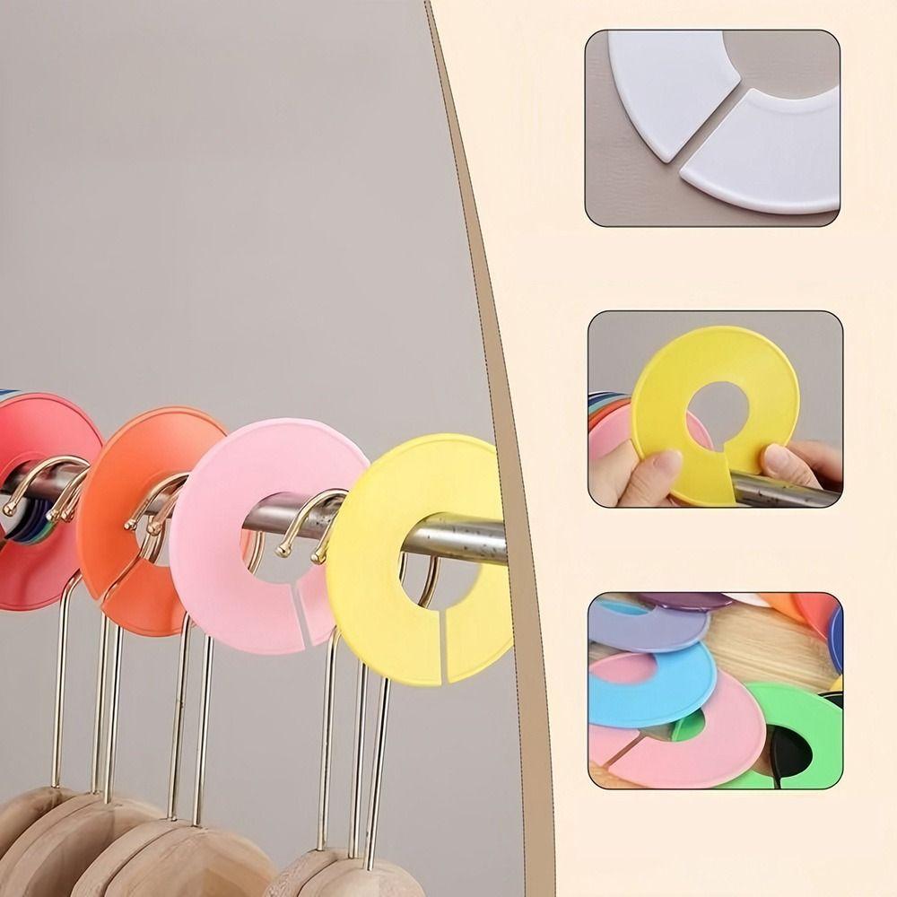 5Pcs Organizing Hangers Clothing Rack Size Dividers DIY Craft Round Garment Labels Wardrobe Separator Plastic