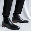 Fashion Brand New Chelsea Boots Men's Shoes Brown Fashion Versatile Business Casual British Style Party Wear Classic Slip-on Ankle Boots