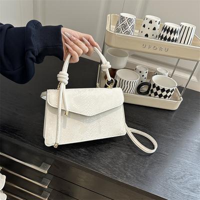 Textura de cor sólida, gravação de estilo estrangeiro, bolsa mensageiro de ombro, nova bolsa quadrada pequena, bolsa feminina popular personalizada de luxo leve este ano