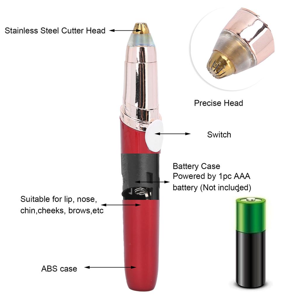 Battery Powered Eyebrow Trimmer Women Electric Face Eyebrow Hair Removal Machine