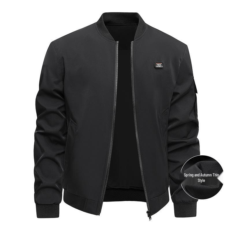 2025 Men's Spring/Autumn Baseball Jacket - Thick, Warm, Plus Size Outerwear